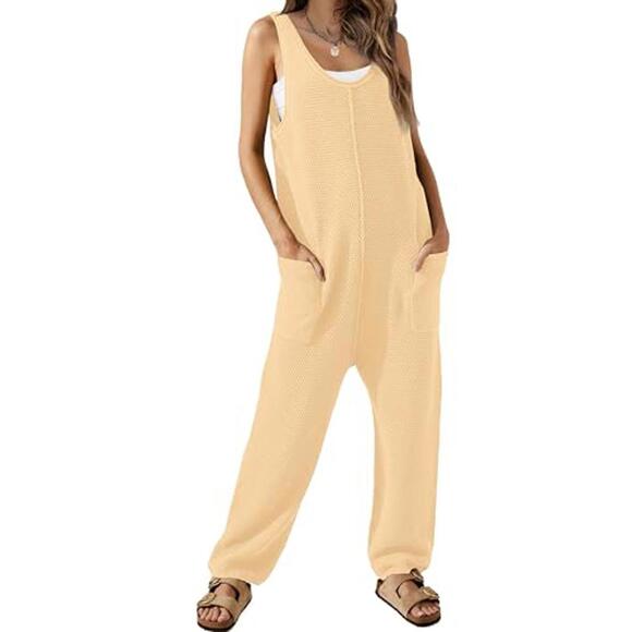 Pants - NWT Butter Beige Knit Lounge Romper, Size S